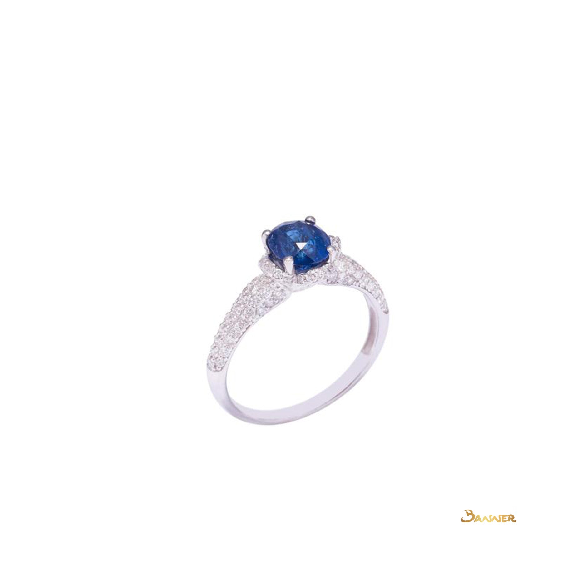 Sapphire and Diamond Micropave Setting Ring