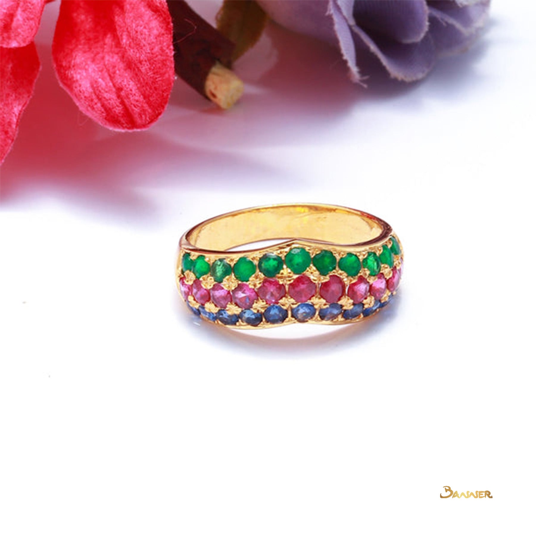 Ruby , Sapphire & Emerald Ni-Pyar-Sein Ring