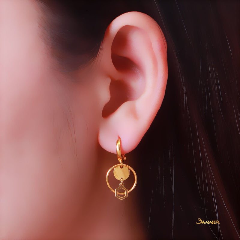 18k Yellow Gold Dangling Earrings
