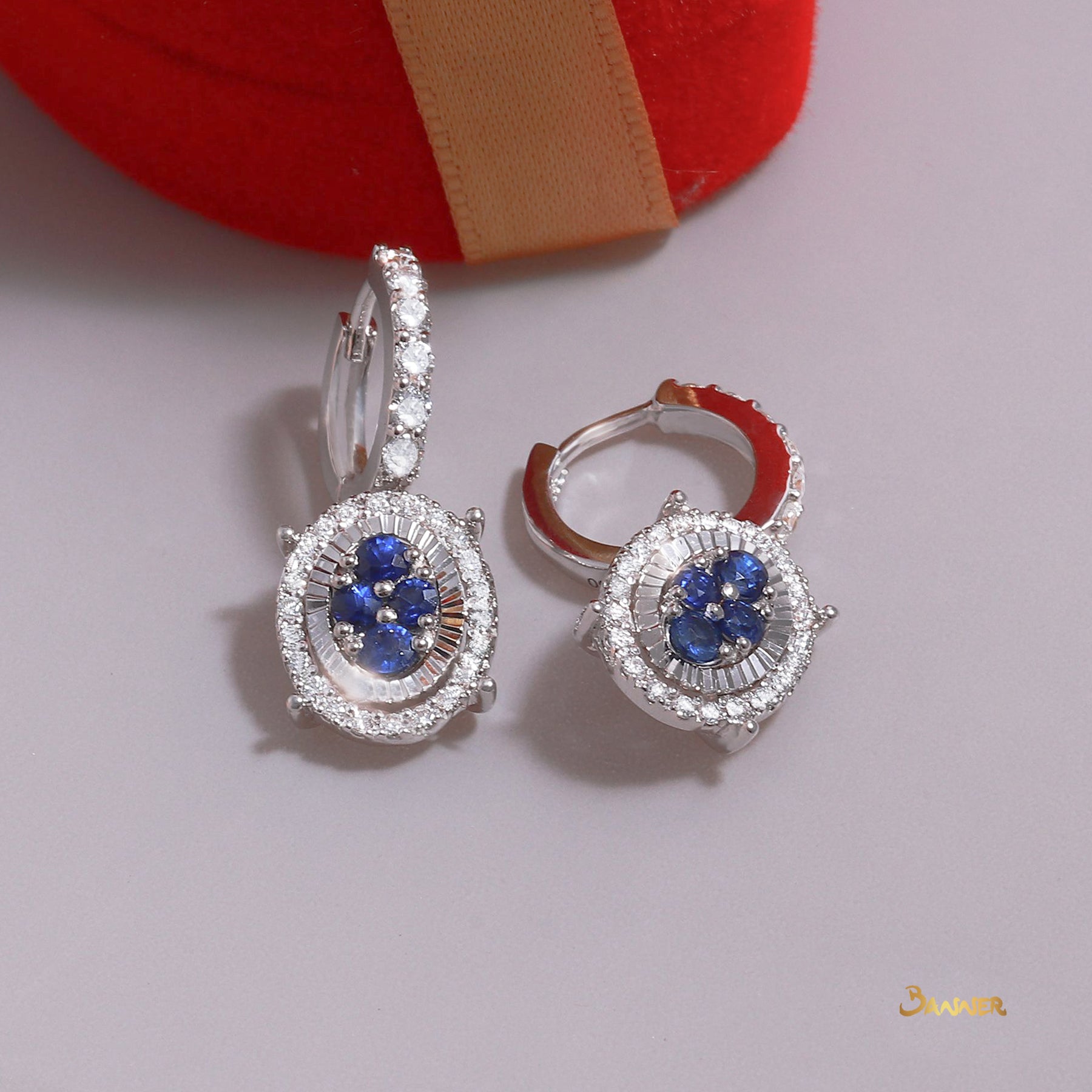 Sapphire and Diamond Earrings