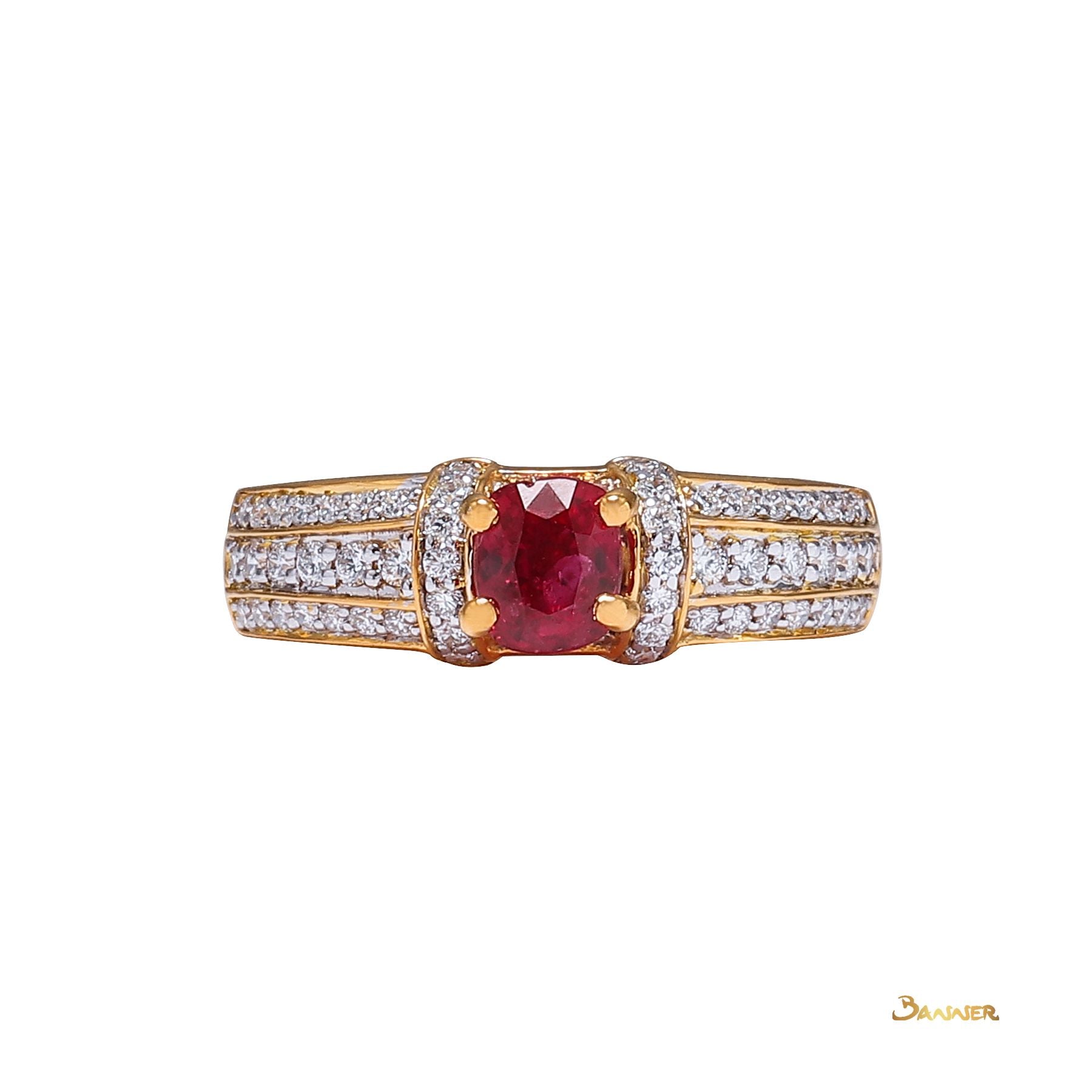 Natural Ruby and Diamond Ring