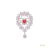 Ruby and Diamond Floral Brooch