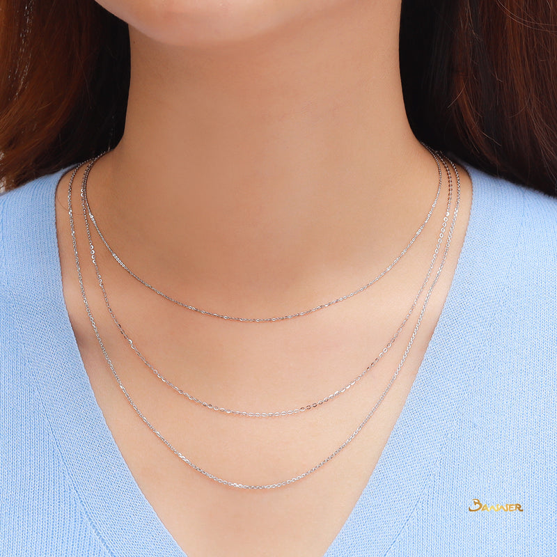 18k White Gold Necklace ( 18 inches, adjustable at 16 inch)