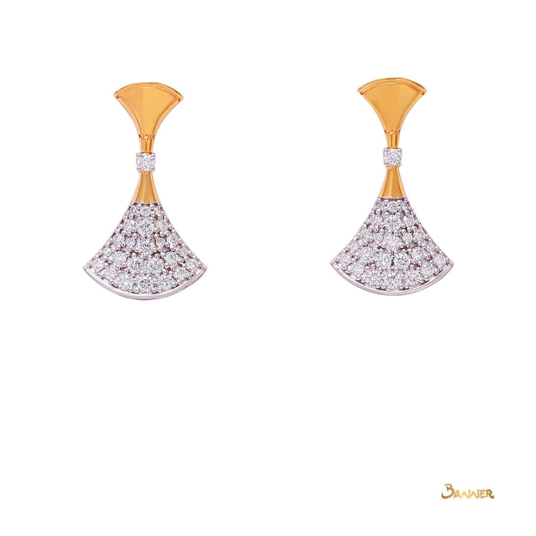 Diamond Fan Earrings