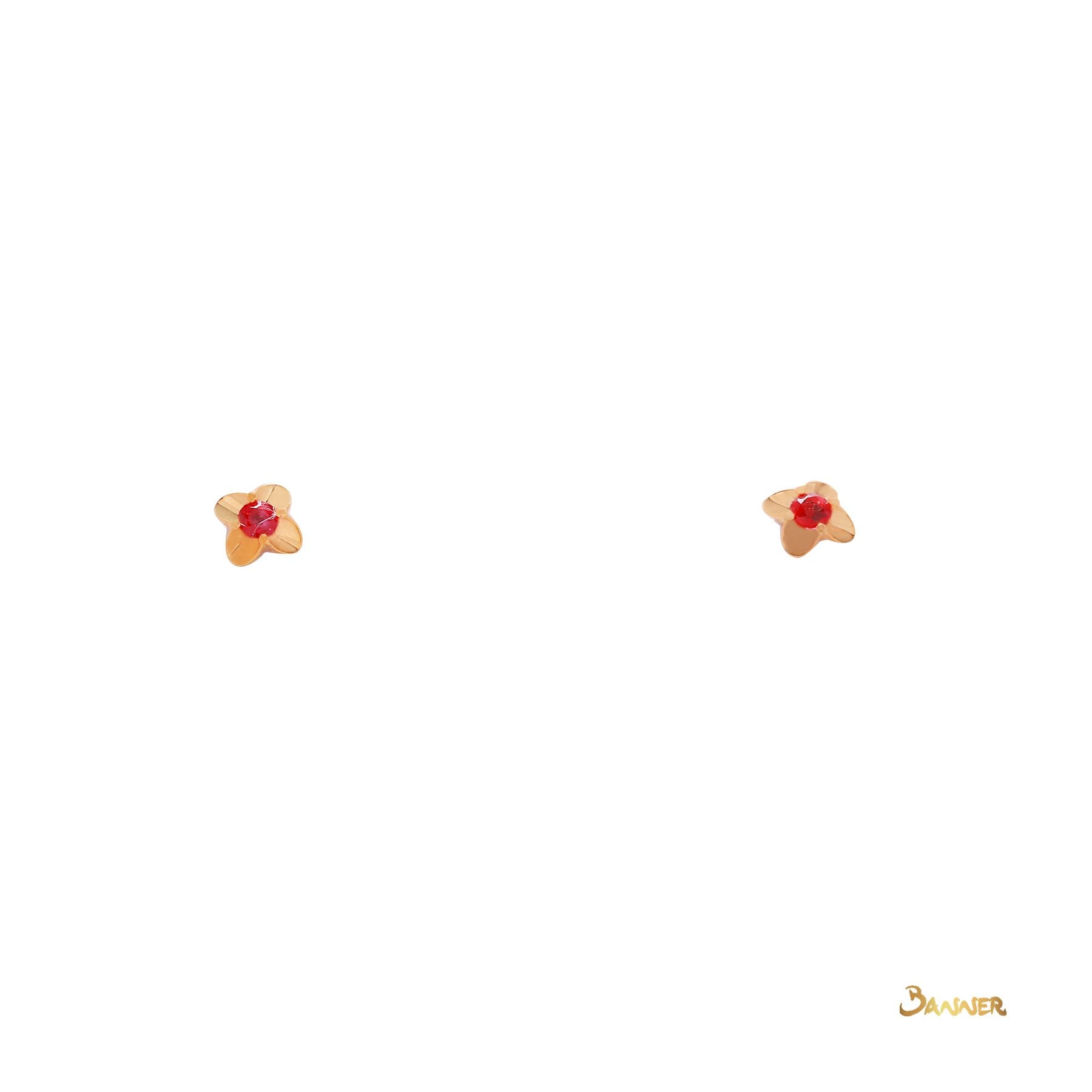 Ruby Floral Earrings