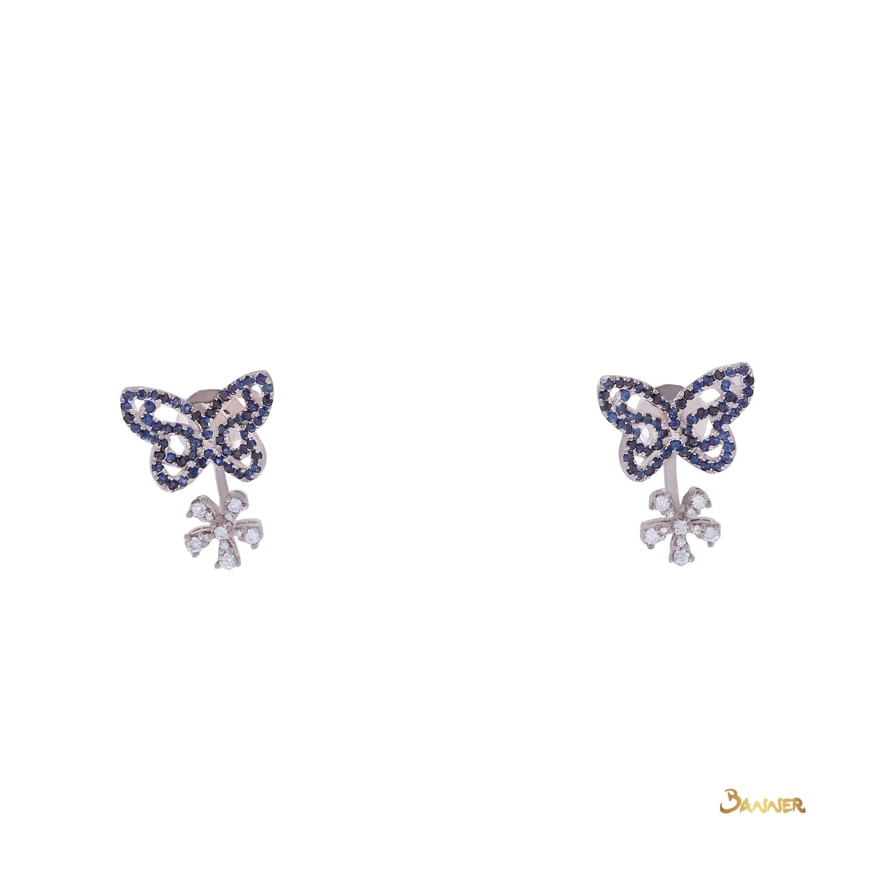 Sapphire and Diamod Butterfly Earrings