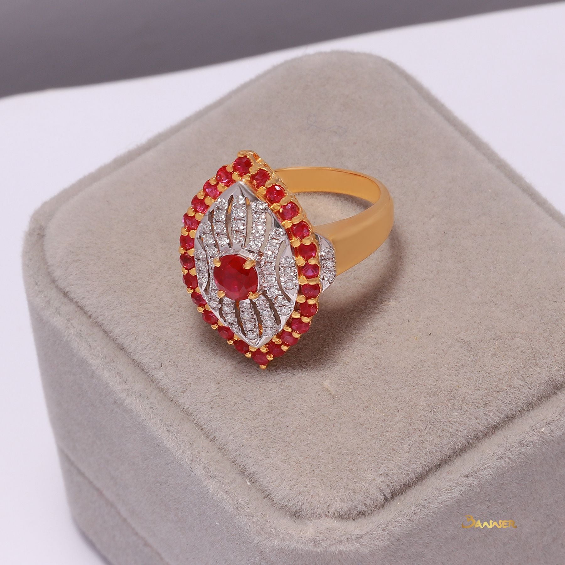 Ruby and Diamond Myat-Lone Ring