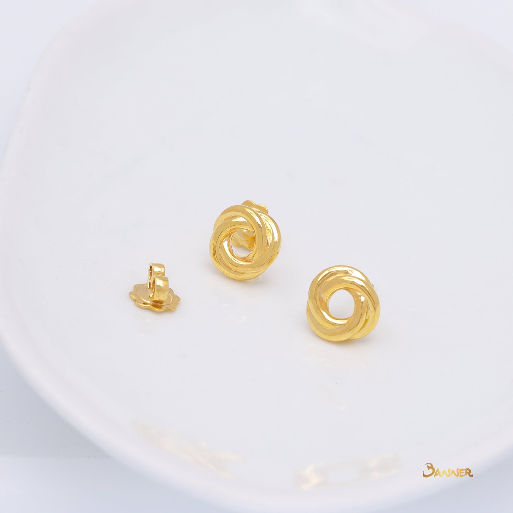 18k Yellow Gold Trinity Earrings