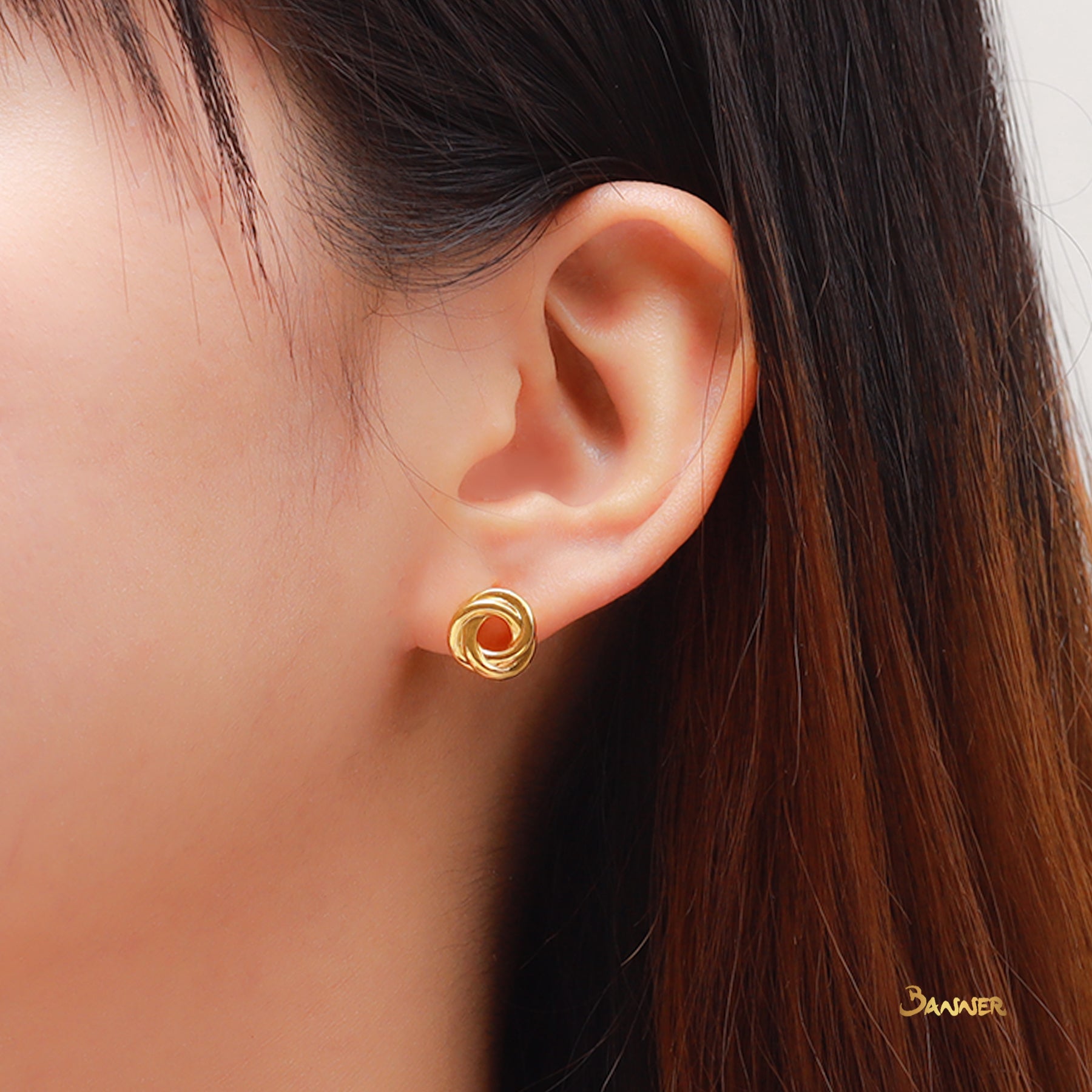 18k Yellow Gold Trinity Earrings