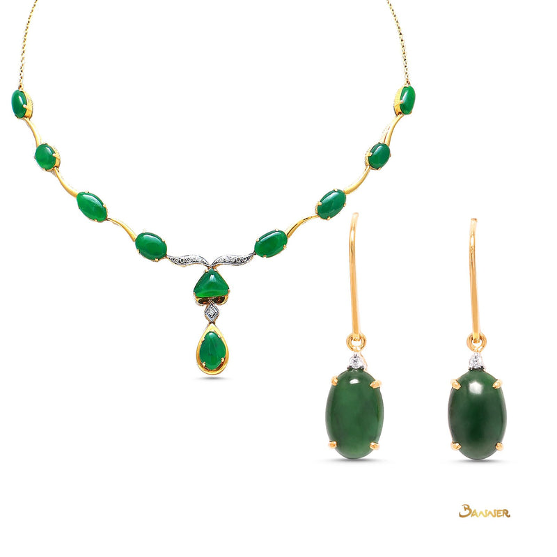 Green Jade and Diamond Set