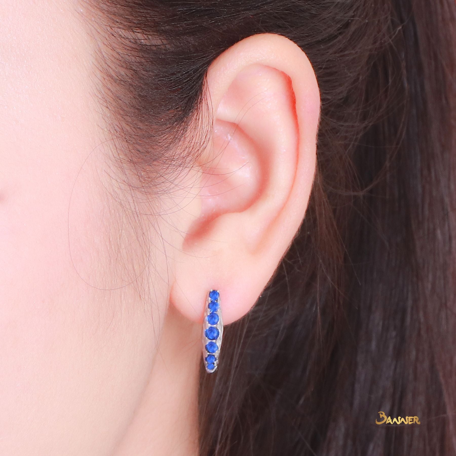 Sapphire Huggie Earrings