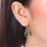 Imperial Jade and Diamond Dangle Earrings