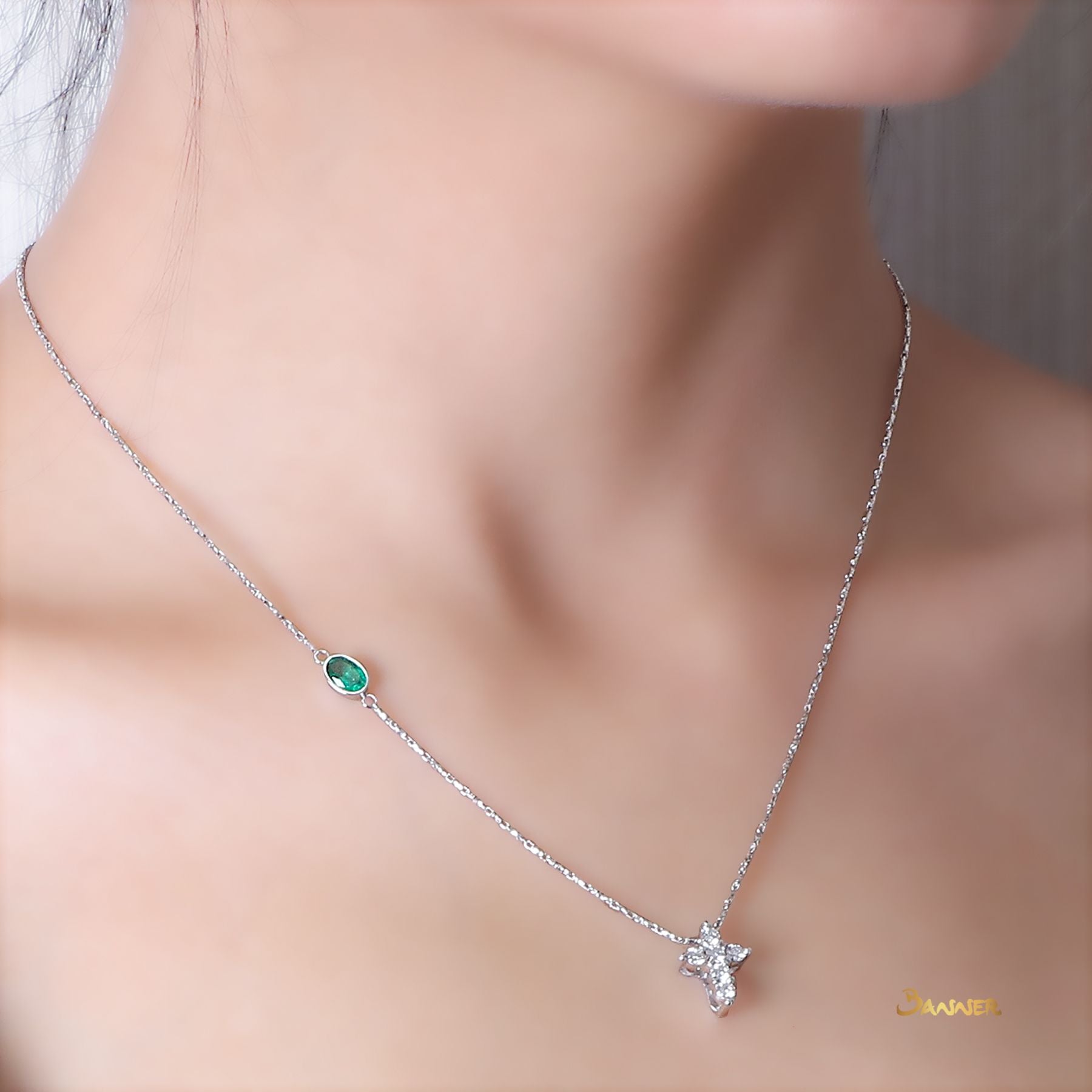 Emerald Solitaire Necklace