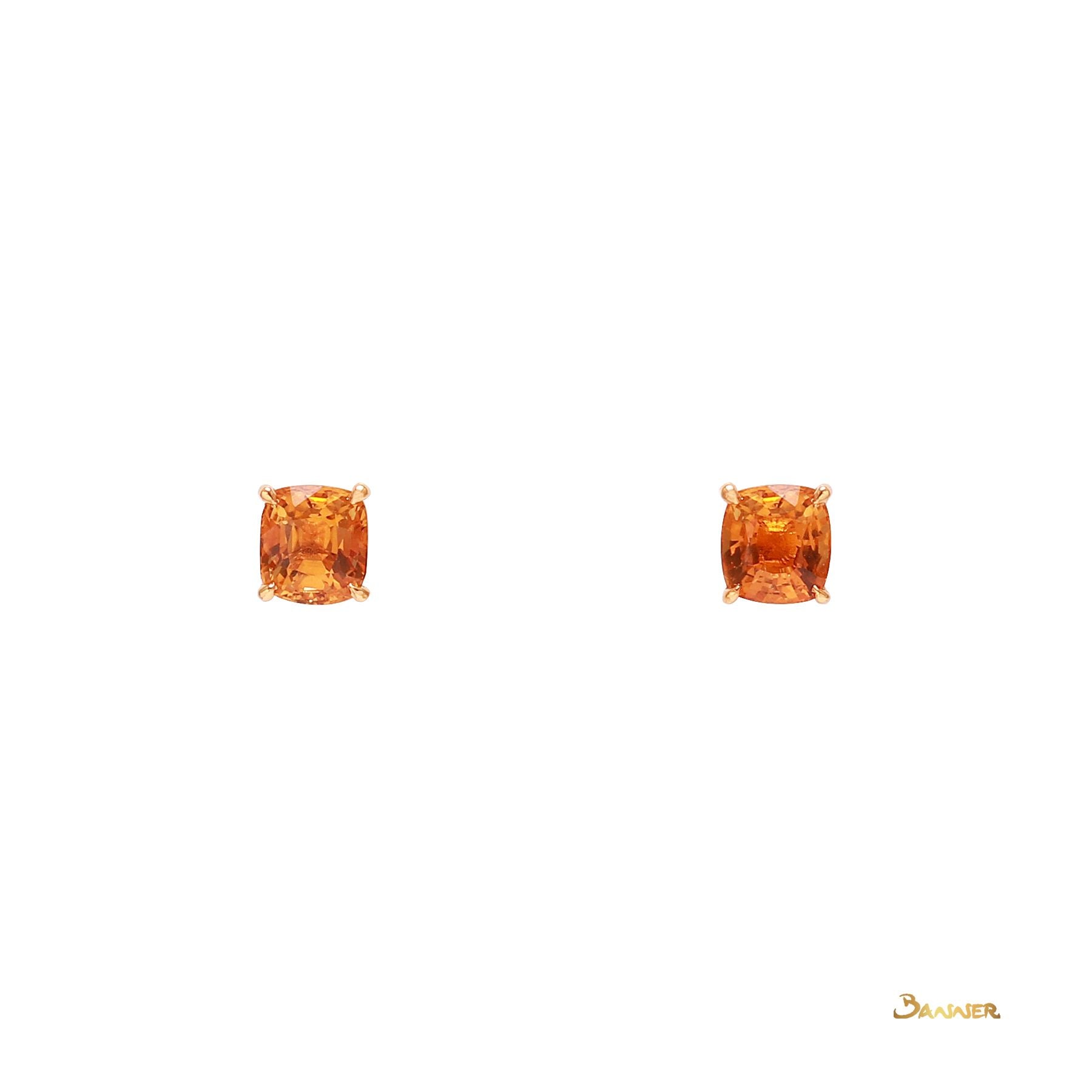 Cushion-cut Citrine Stud Earrings