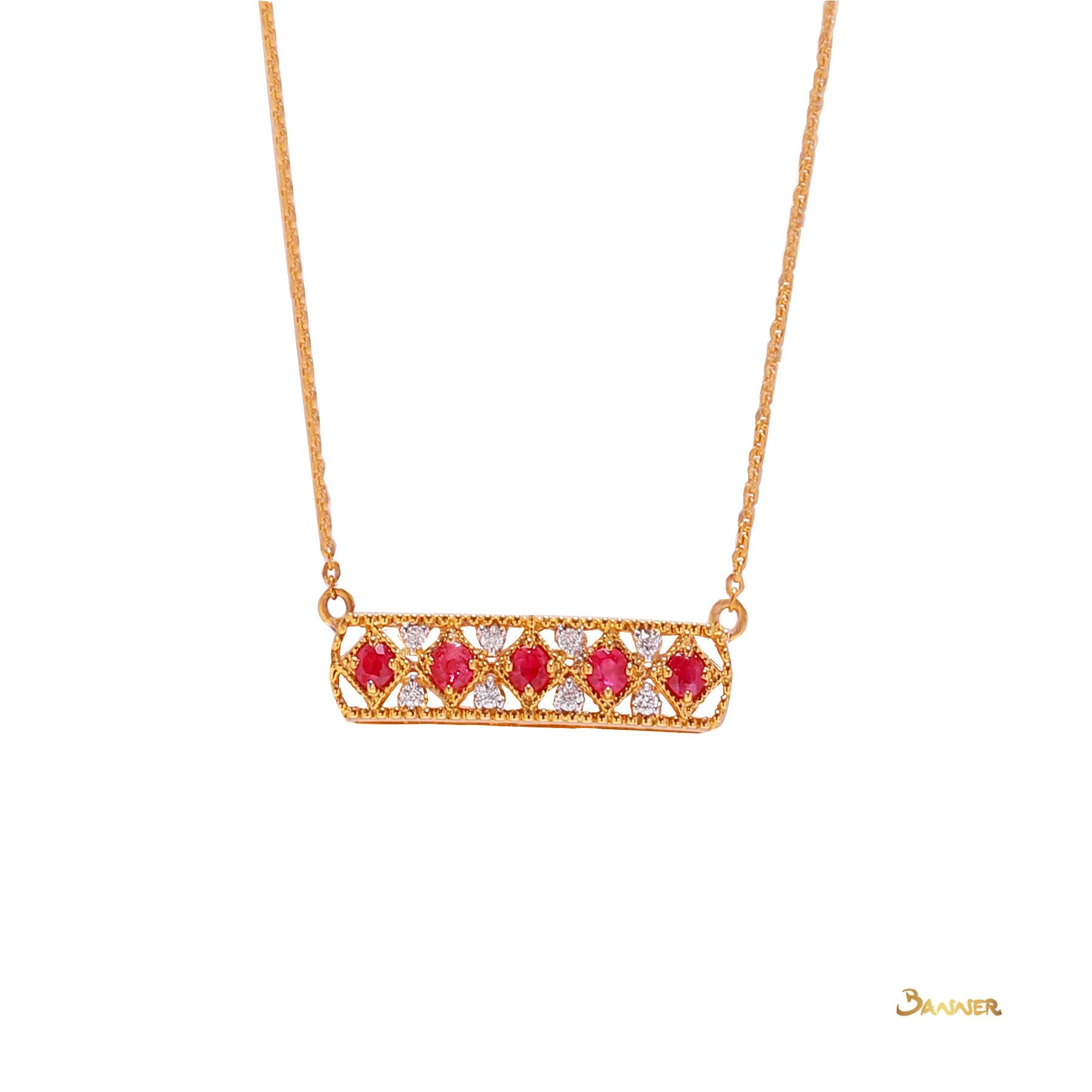 Ruby and Diamond Vintage Necklace