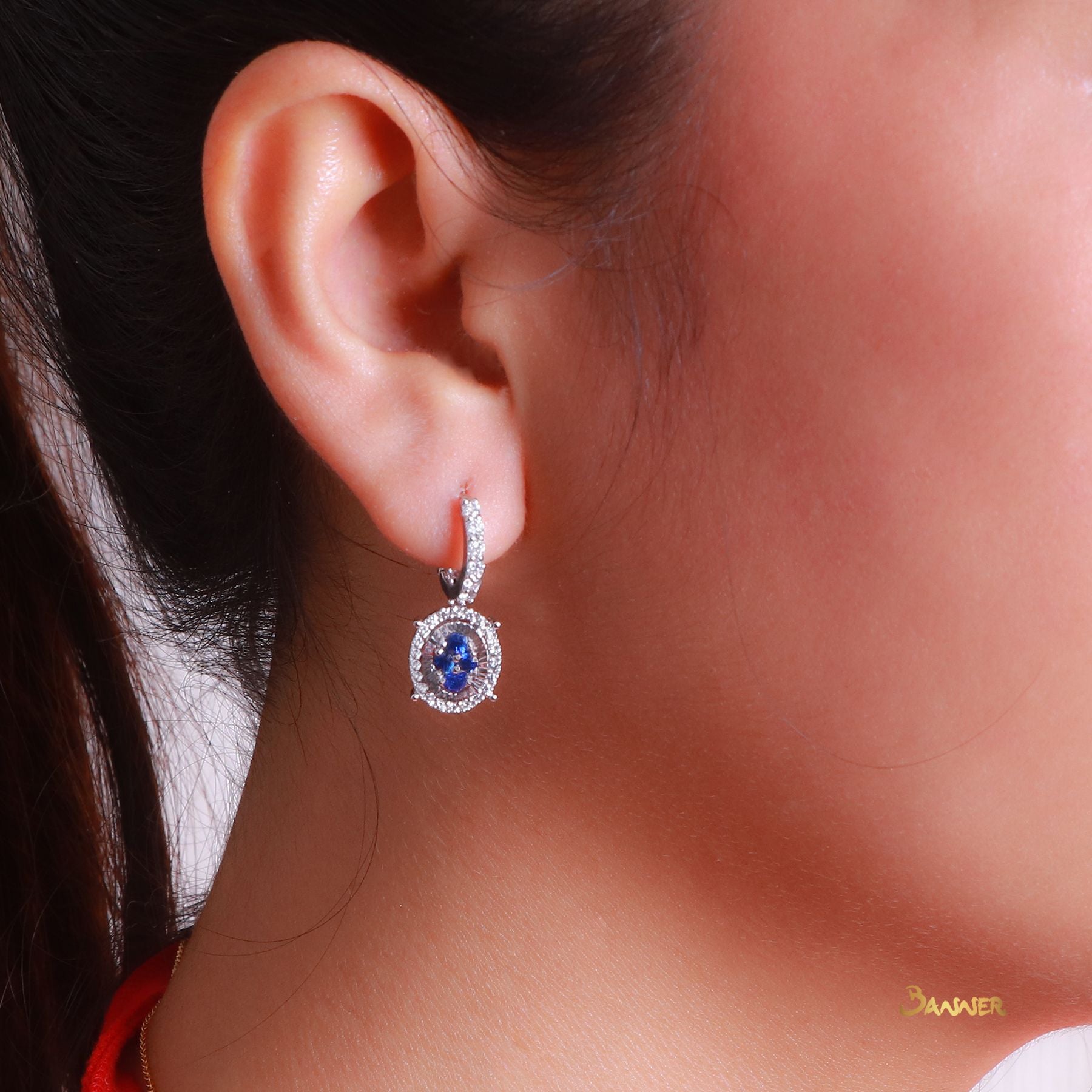 Sapphire and Diamond Earrings