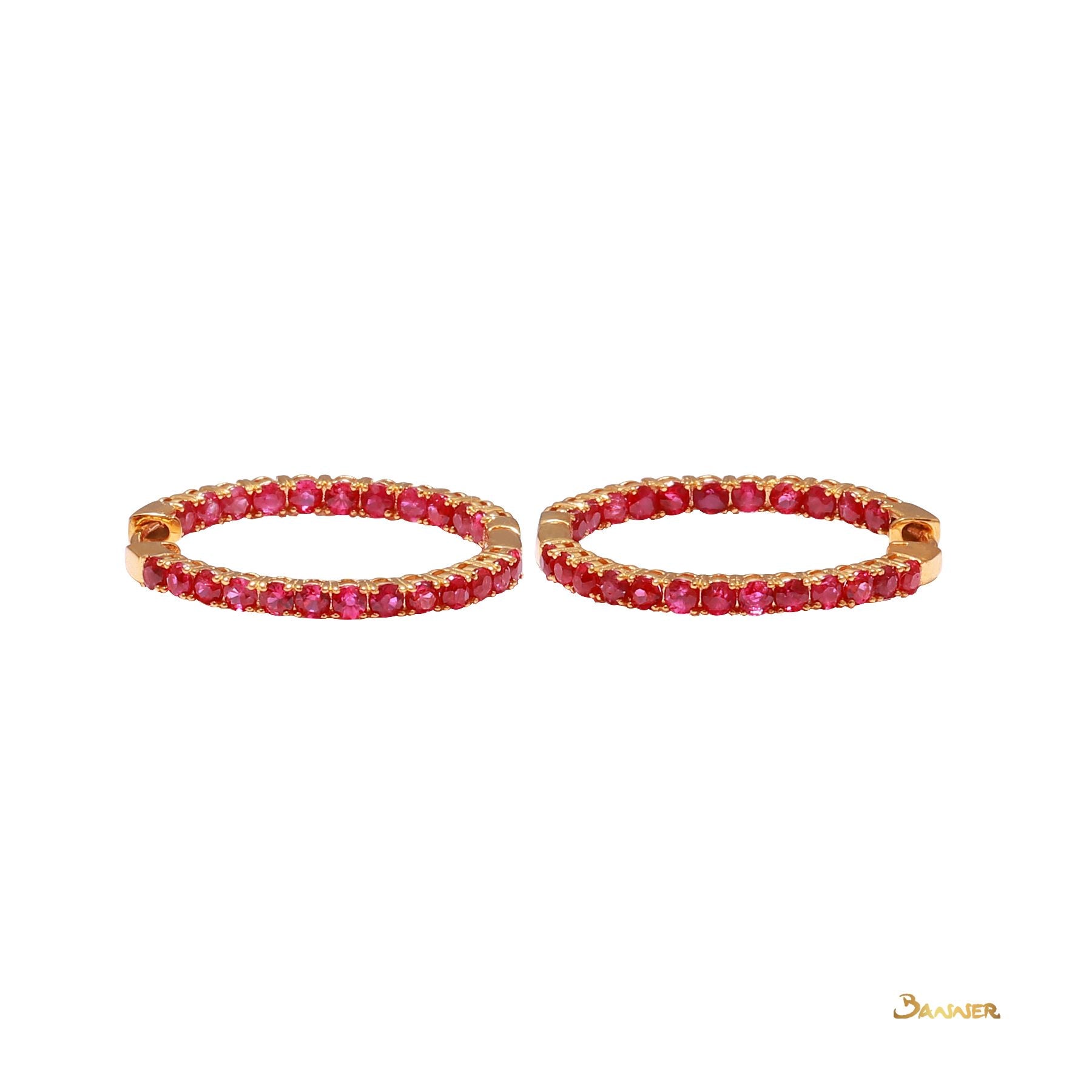 Ruby Hoop Earrings