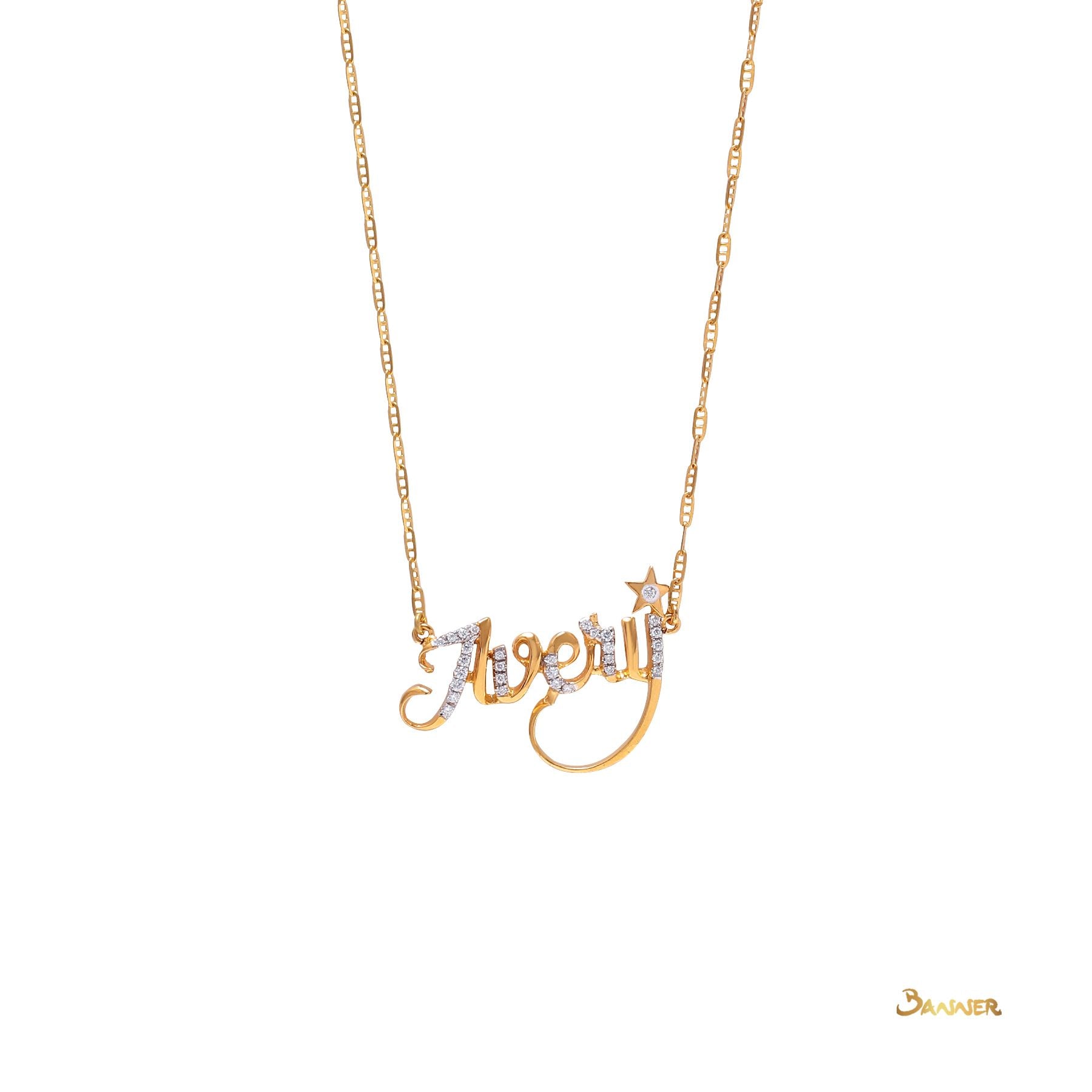 Diamond Name Necklace (Customizable)