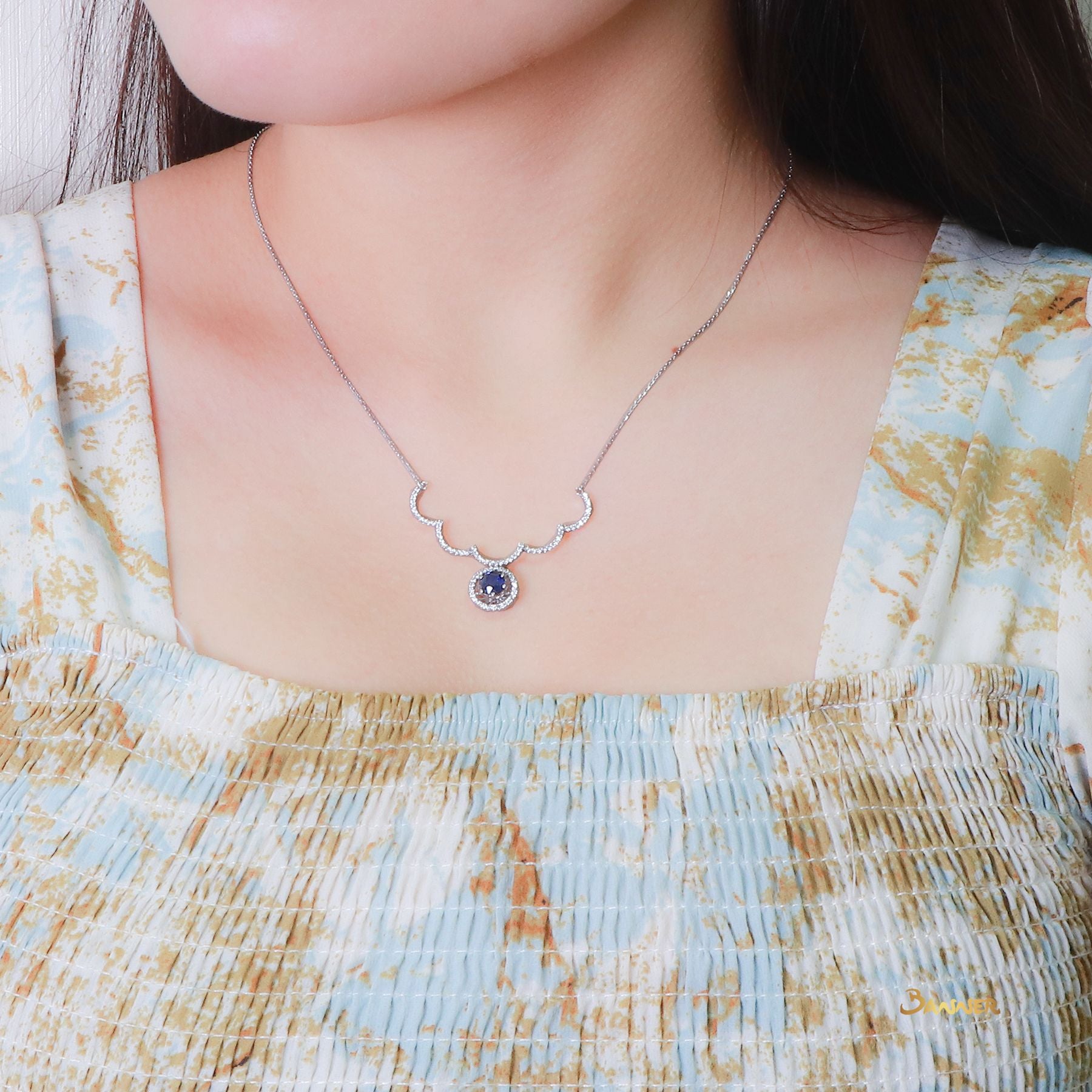 Sapphire and Diamond Necklace