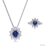 Sapphire and Diamond Sunflower Set