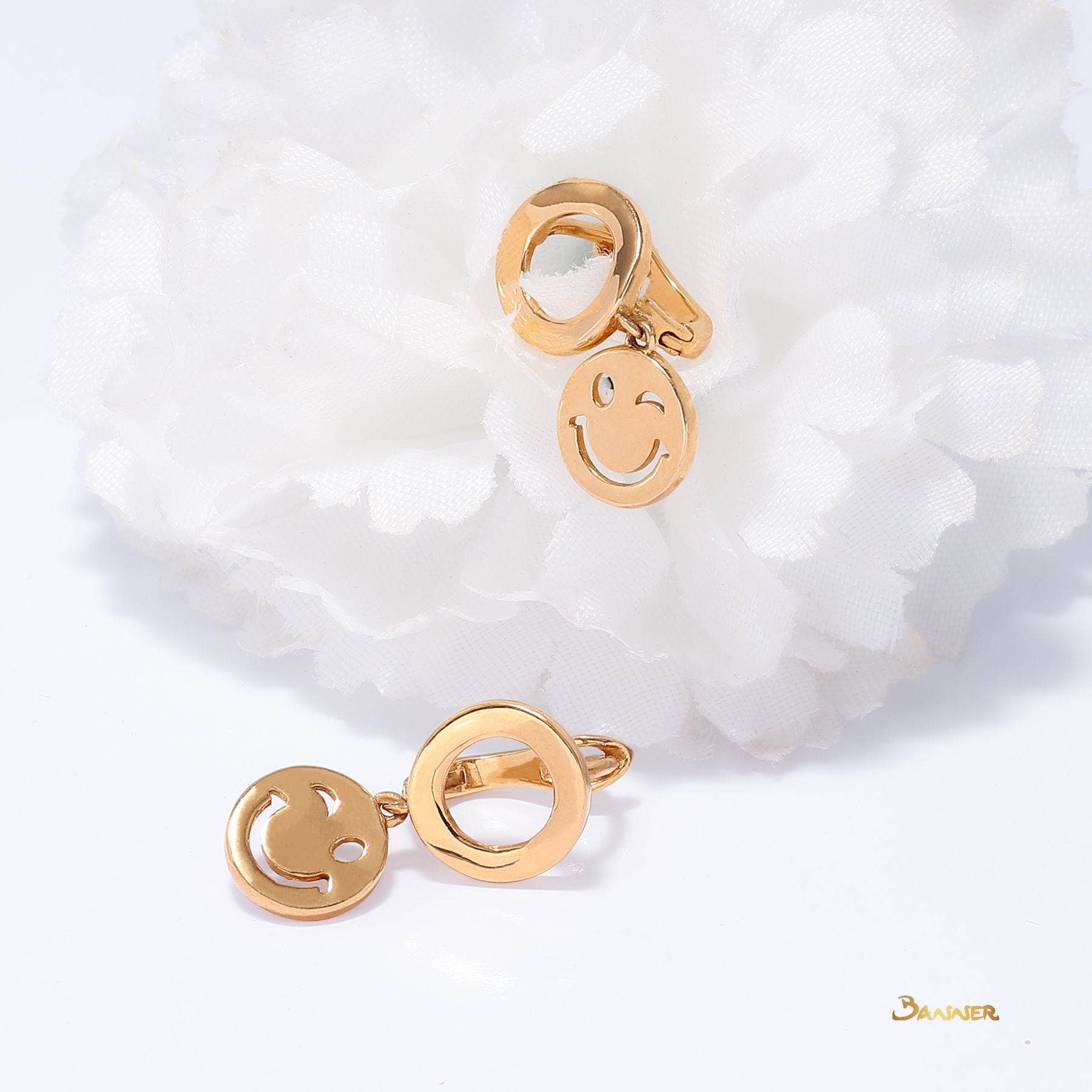 18k Yellow Gold Smile Earrings