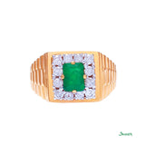 Emerald and Diamond Men Ring