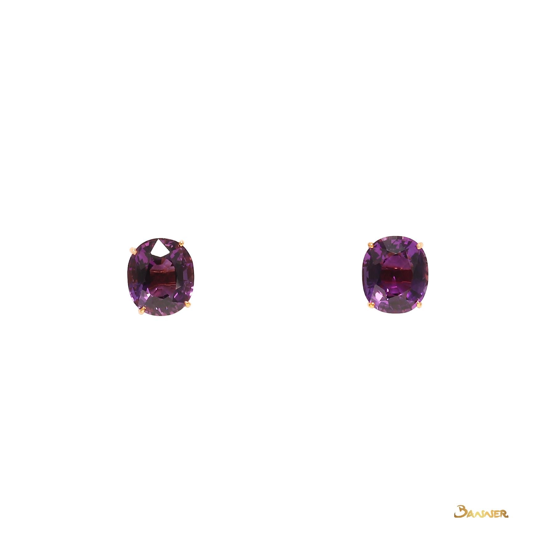 Amethyst Oval Solitaire Earrings