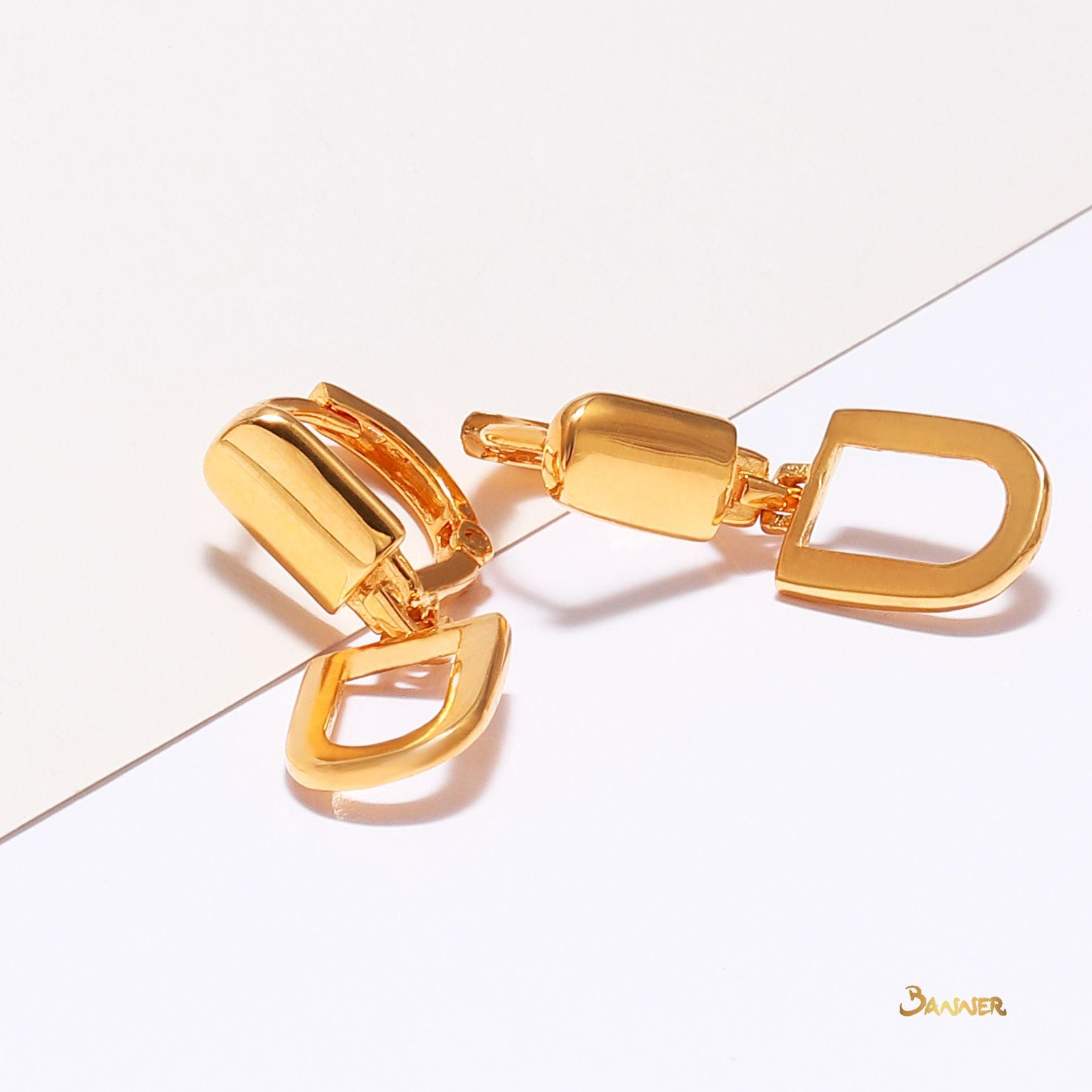 18k Yellow Gold 2-Step Earrings