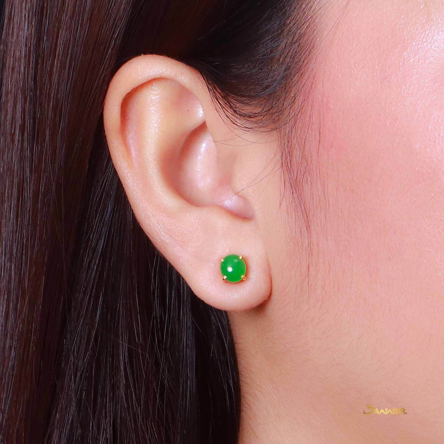 Jade Solitaire Stud Earrings