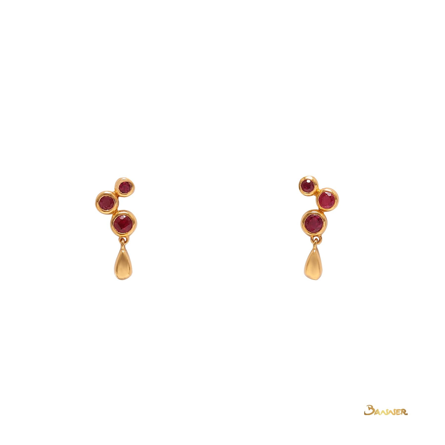 Ruby Minimal Dangling Earrings