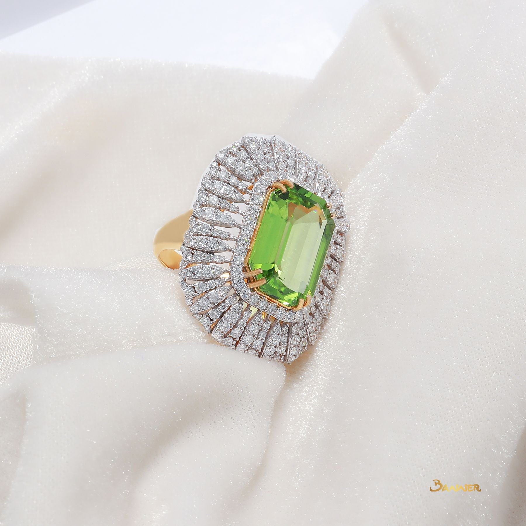 Peridot and Diamond Ring