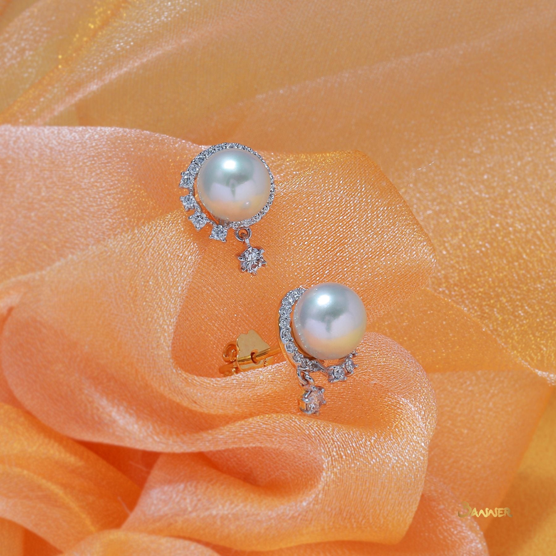 Pearl and Diamond Earrings