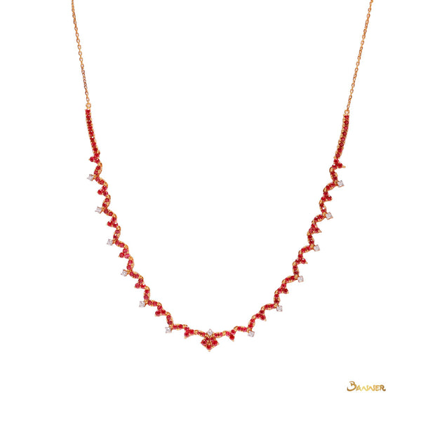 Ruby and Diamond Diana Necklace
