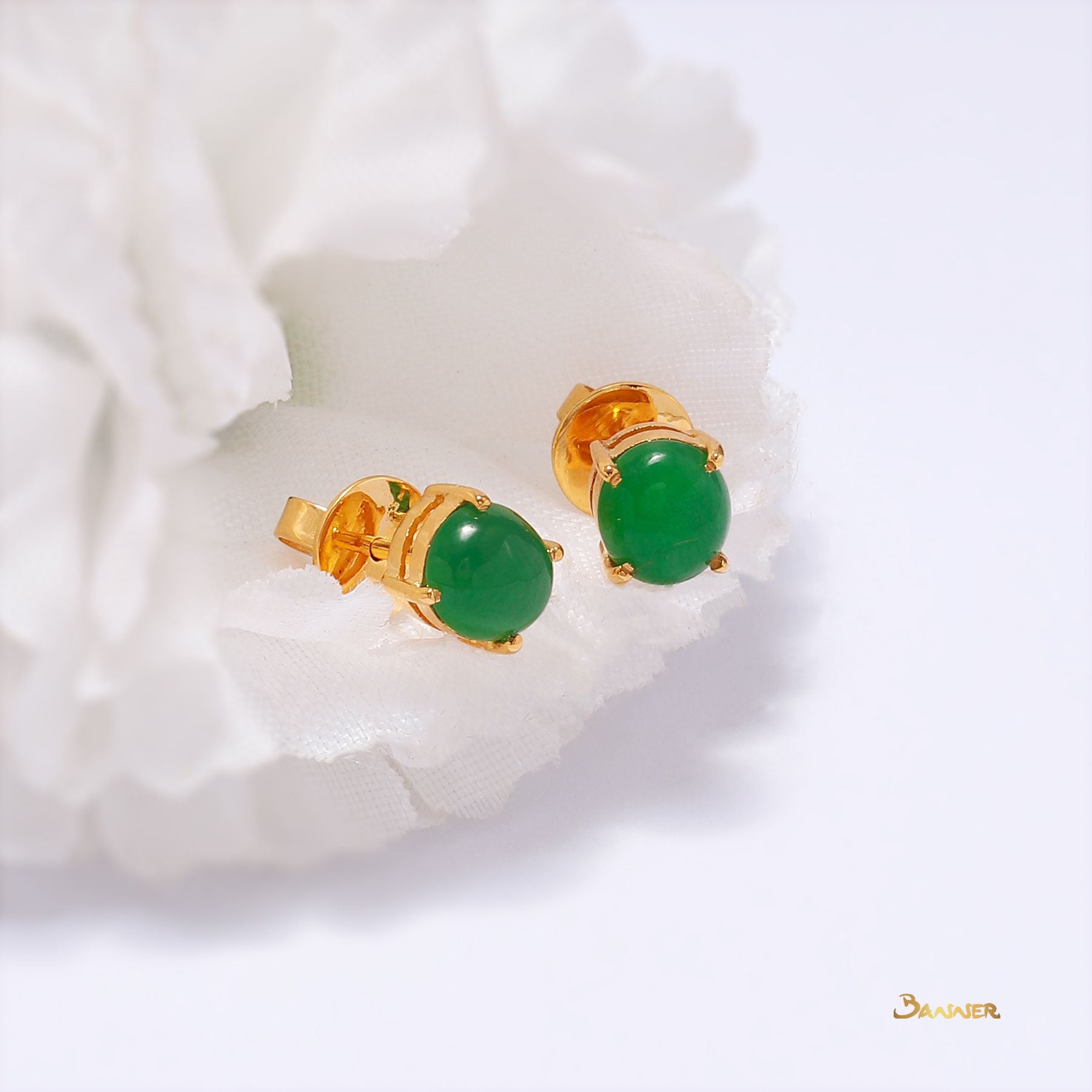 Jade Solitaire Stud Earrings