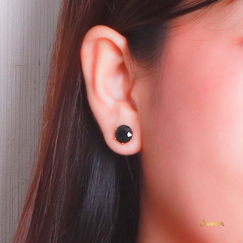 Black Jade Solitaire Earrings