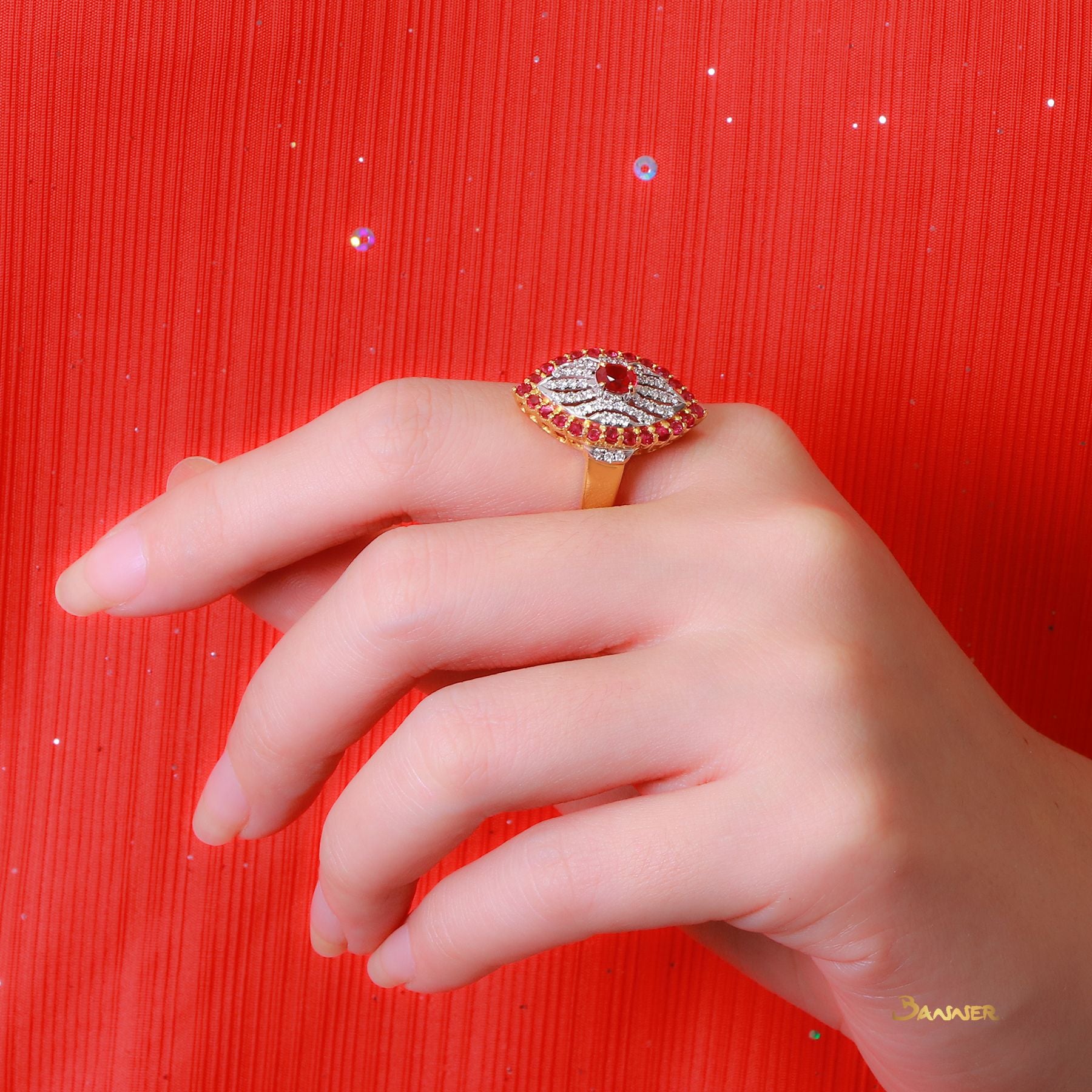 Ruby and Diamond Myat-Lone Ring