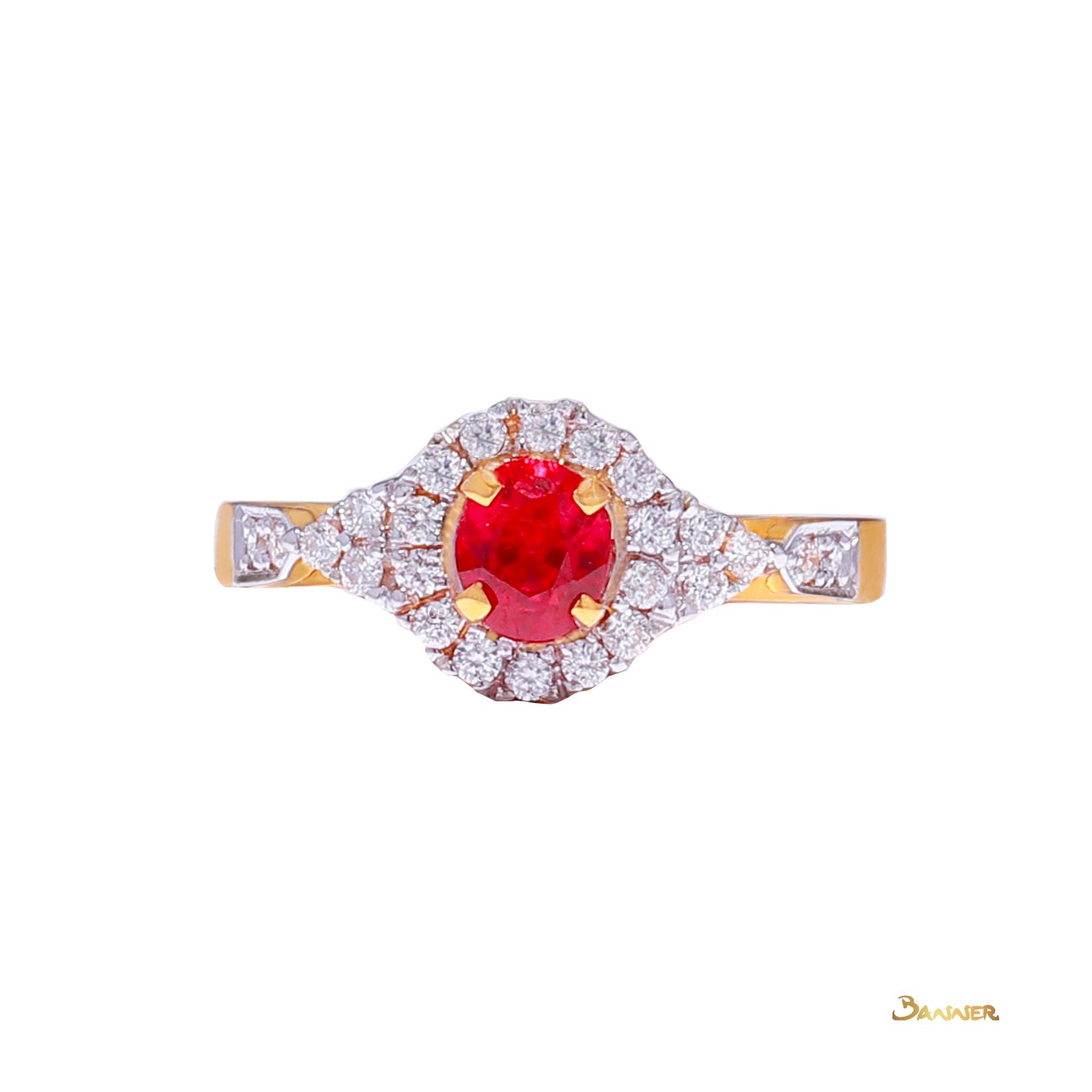 Ruby and Diamond Twist Ring