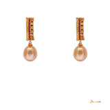 Pearl and Ruby Dangle Earrings