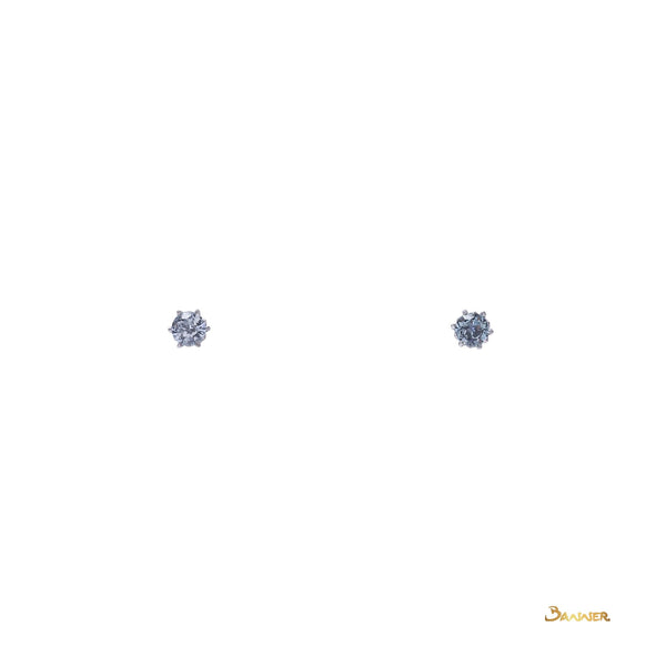 White Sapphire Stud Earrings