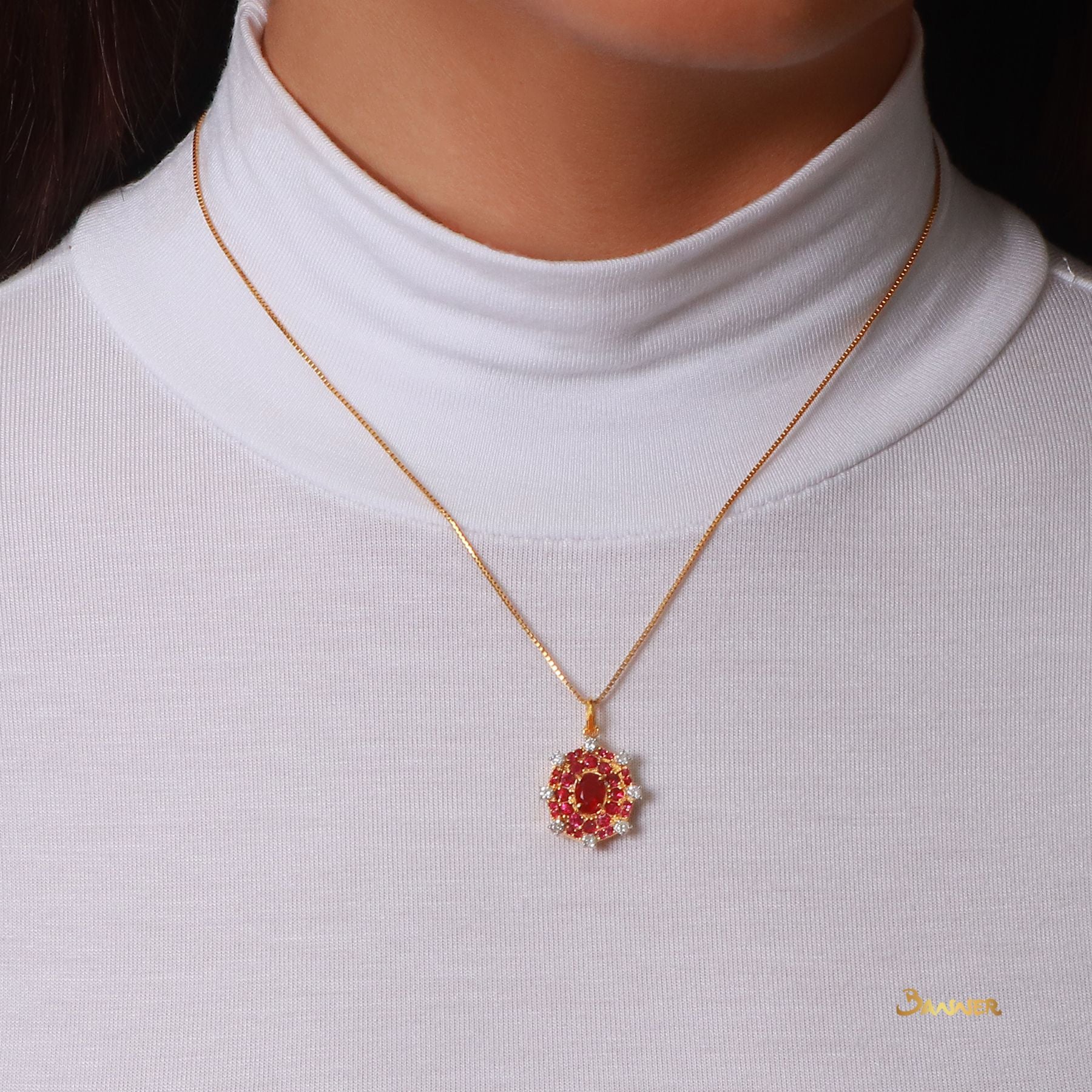 Ruby and Diamond Pendant