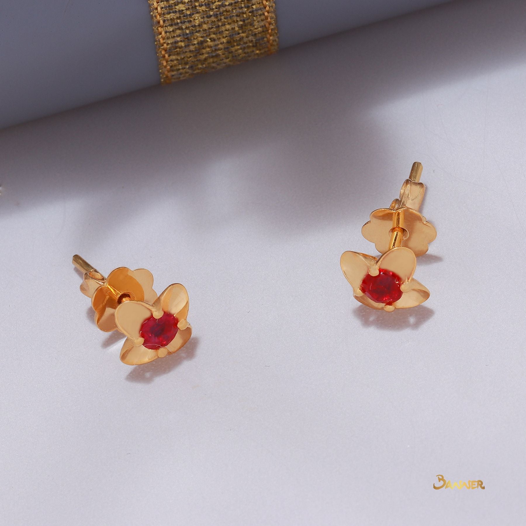 Ruby Floral Earrings