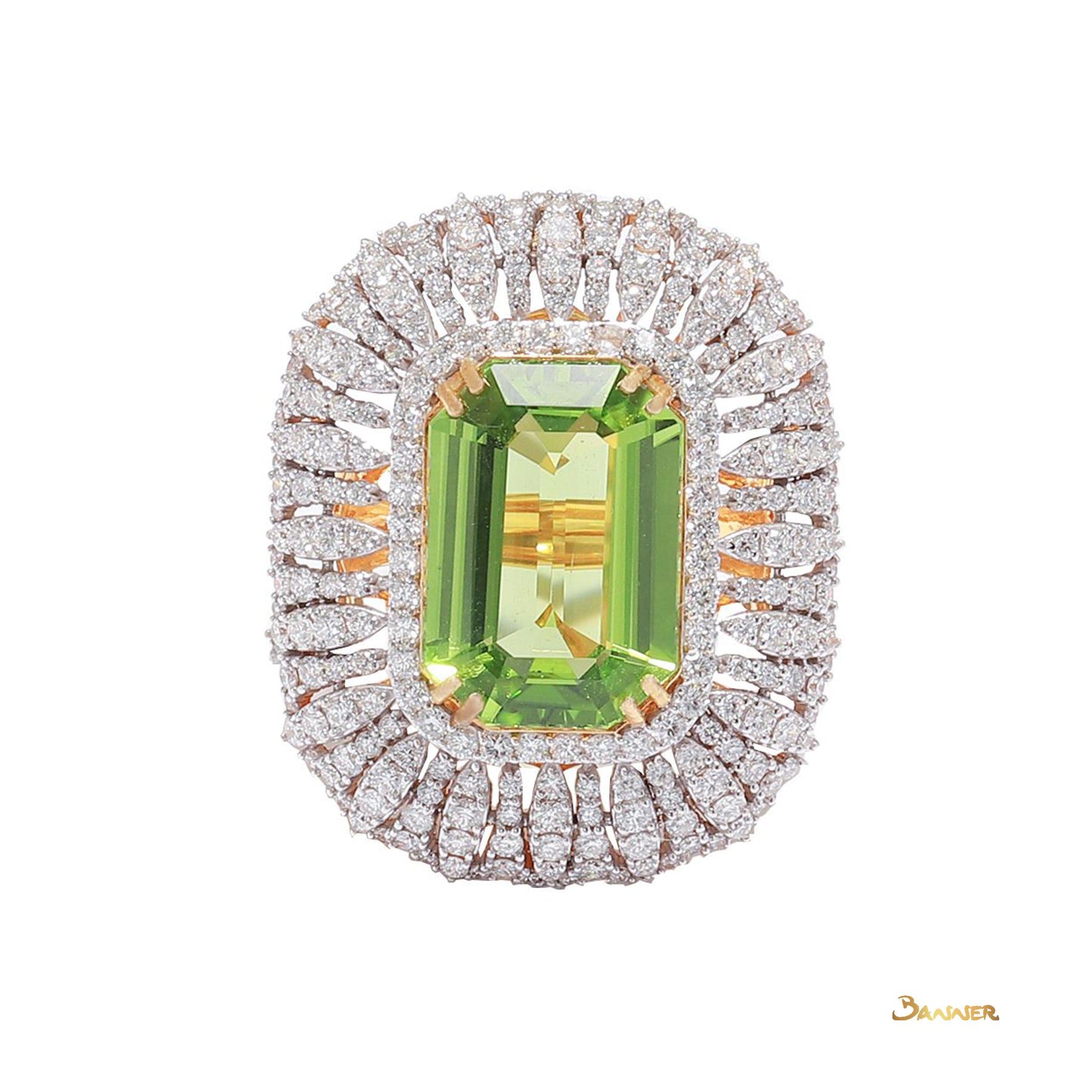 Peridot and Diamond Ring